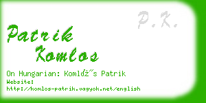 patrik komlos business card